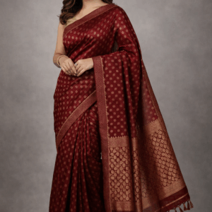 Royal Maroon Banarasi Style Saree (Set of 6 Saree)