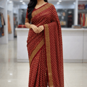 Maroon Zigzag Designer Saree (Set of 4 Saree)